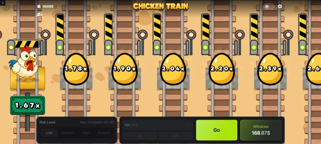 Casino Spill Chicken Train